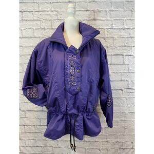 Vintage Kaelin Ski Jacket Purple Snuggler Anorak Embroidered Sz 10 **FLAW